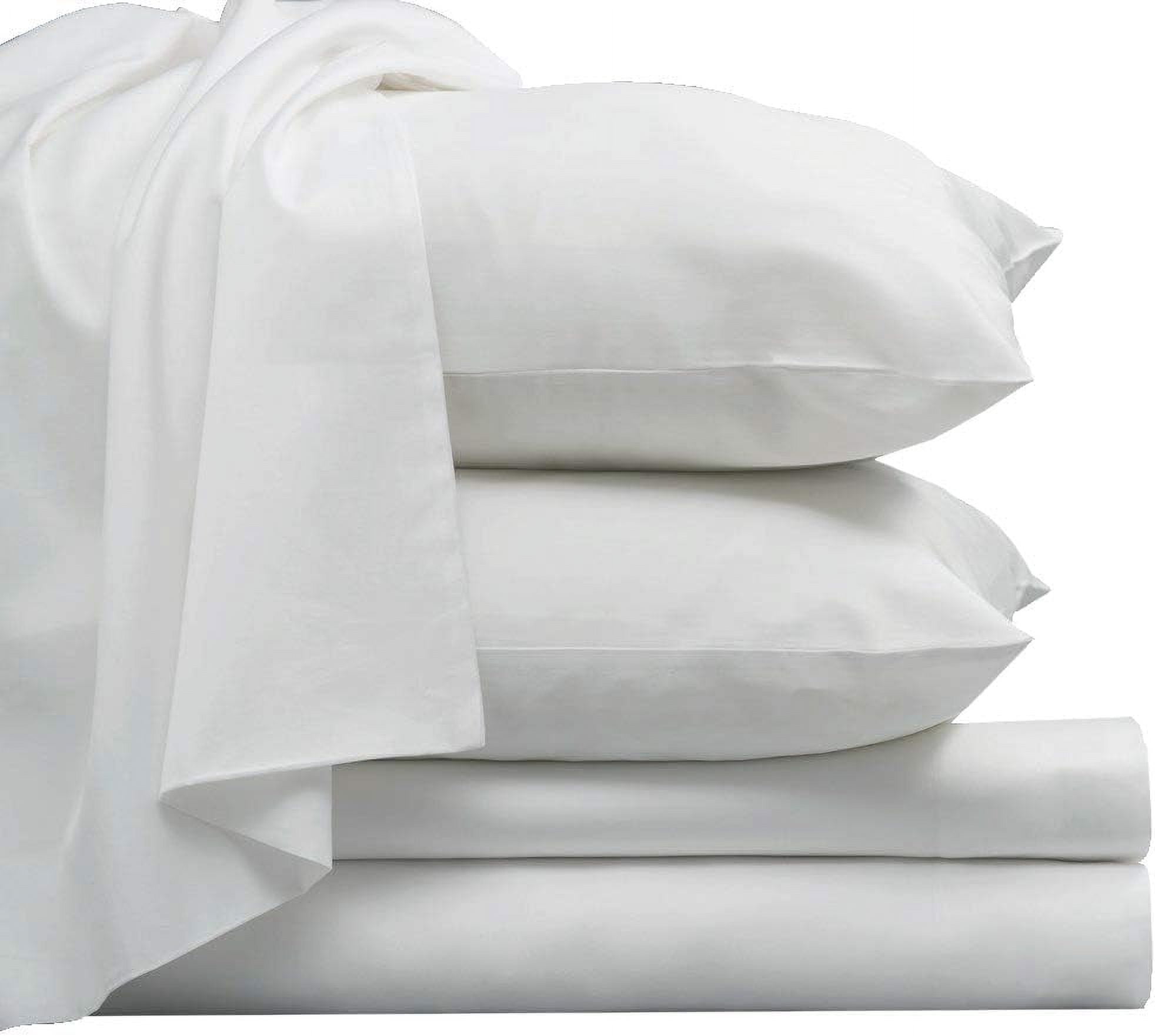 800 Thread Count Cotton White Queen Sheets Set, 100 Long Staple Cotton