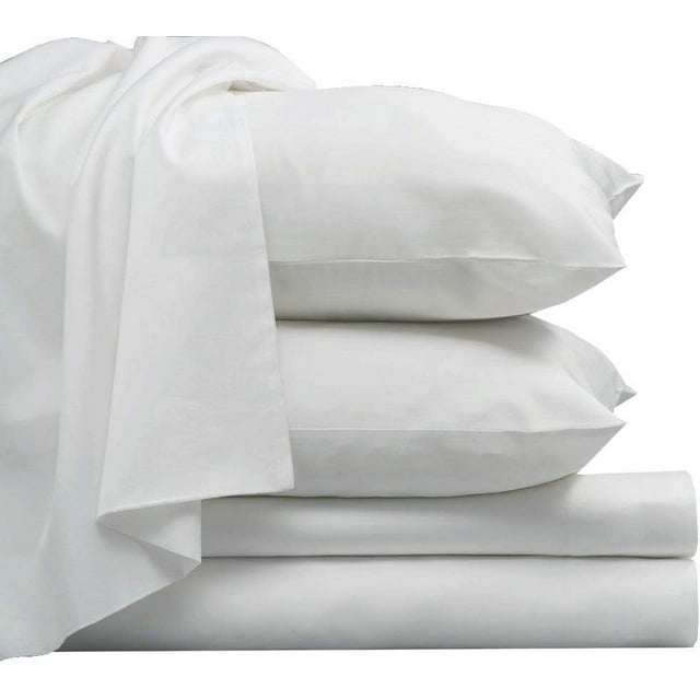 800 Thread Count Cotton White Queen Sheets Set, 100 Long Staple Cotton