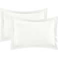 thumbnail image 1 of 800 Thread Count Egyptian Cotton 2-Piece Pillow Sham Set with Flanged Border, Euro Size (Non-Standard) (26" x 26") White Stripe, 1 of 4