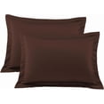 thumbnail image 1 of 800 Thread Count Egyptian Cotton 2-Piece Pillow Sham Set with Flanged Border, Queen Size (20" x 30") Chocolate Solid, 1 of 4
