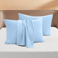 thumbnail image 1 of 800 Thread Count Egyptian Cotton 2-Piece Pillowcase Set with Envelope Closure, Euro Size (Non-Standard) (26" x 26") Light Blue Solid, 1 of 4