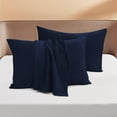 thumbnail image 1 of 800 Thread Count Egyptian Cotton 2-Piece Pillowcase Set with Envelope Closure, Queen Size (20" x 30") Navy Blue Solid, 1 of 4