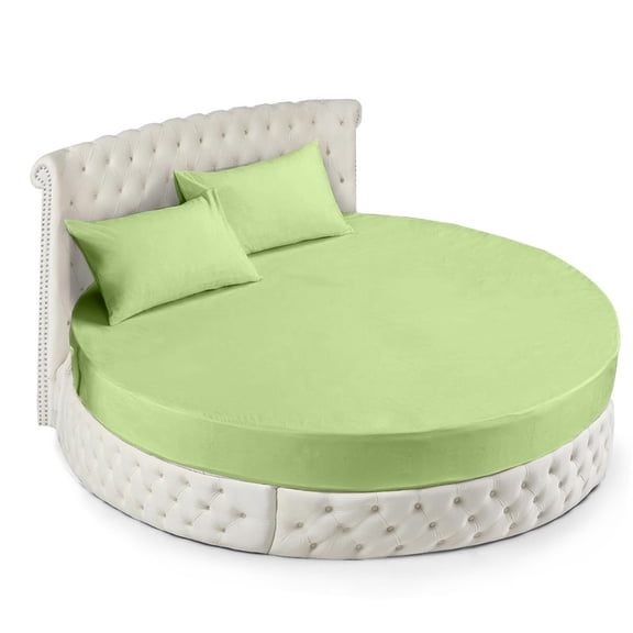 800 Thread Count Egyptian Cotton Round Bed Sheet Set - 92" diameter with 15" Deep Pocket - Sage Solid - Luxury Softness & Durability
