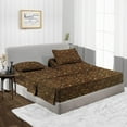 thumbnail image 1 of ABORN 800 Thread Count Egyptian Cotton 4 PC Adult Bedsheet 10" Pocket 38" SplitHead CalKing Leopard Print, 1 of 8