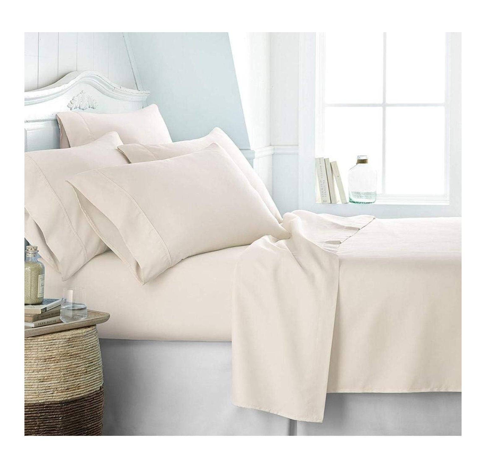 800 Thread Count Ivory Short Queen Sheet Sets Sateen Soft Pure Cotton