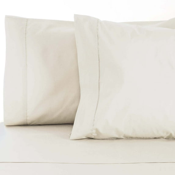 800-Thread-Count Pillowcases Set, Cotton Blend, King, Ivory