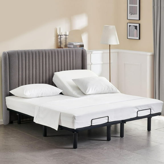 800 Thread Count Queen Size 36" Split Top Flex Head Sheet Set – 100% Egyptian Cotton, 15" Deep Pockets, Adjustable Bed, 4-Piece Set Color White Solid