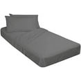 thumbnail image 1 of 800 Threat Count 100 % Egyptian Cotton 4-Pcs Sheets for Cot Bunk Bed-Perfect for Narrow Twin/Cot Size/Rv Bunk/Guest Bed Replacement Deep 15-Inch Color Dark Grey Solid Cot Size Sheets- 32" X 75", 1 of 5