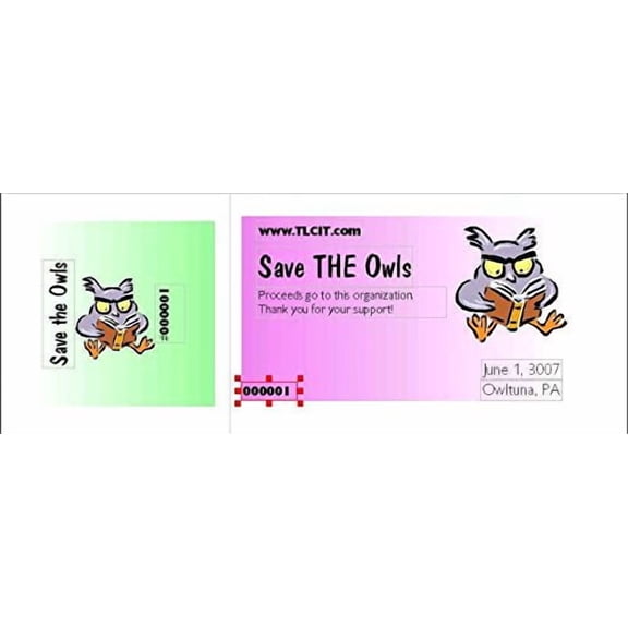 800 Tickets, Compulabel 411210 Refill for Raffle Ticket System