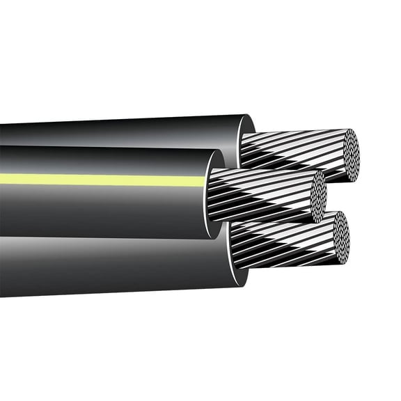 800' Vassar 4-4-4 Aluminum URD Triplex Direct Burial Wire 600V Cable