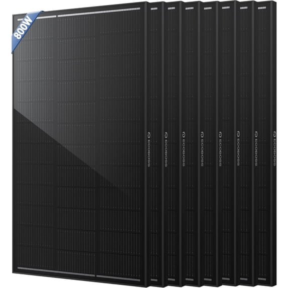 800 Watt Solar Panels, 8 Pack 100W 12V N-Type 16BB High Efficiency Solar Panel Kit with 25.6% Conversion, Monocrystalline Solar Panels for RV Fleet, Cabins, Farms & Off Grid Systems