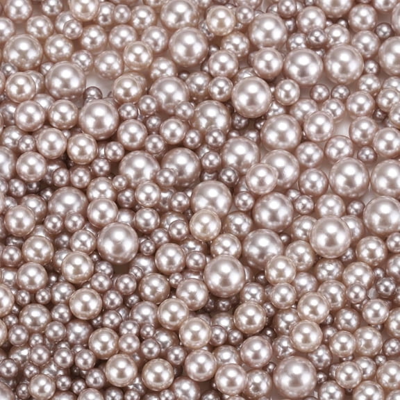 800 count Faux for Crafting, 3-8mm No Hole ABS Round for Vase Fillers, Making, Vase Filler, Boxes, DIY , Table Scatter, Decoration, Light Brown