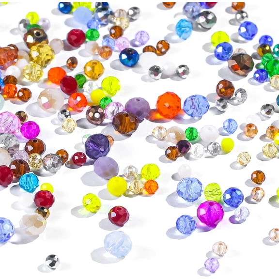 800 count Glass Beads for Making, Loose Sparkly Beads Hole Drilled DIY for Bracelets Craft Earrings Making, Colorful Rainbow Beads (Colorful)