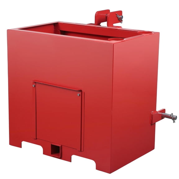 800 lbs Capacity Tractor Ballast Box, Heavy Duty Category 1 3-Point Hitch Ballast Box with 5 Cu