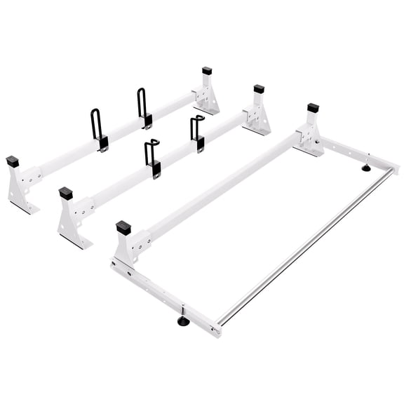800 lbs Trailer Ladder Rack 54" 3 Crossbars Ladder Roof Rack, 800LBS Multi-Purpose Load Capacity, 2015-2022, Easy Loading and Unloading with Rollers, With Cargo Wheels or Not With Cargo Wheels