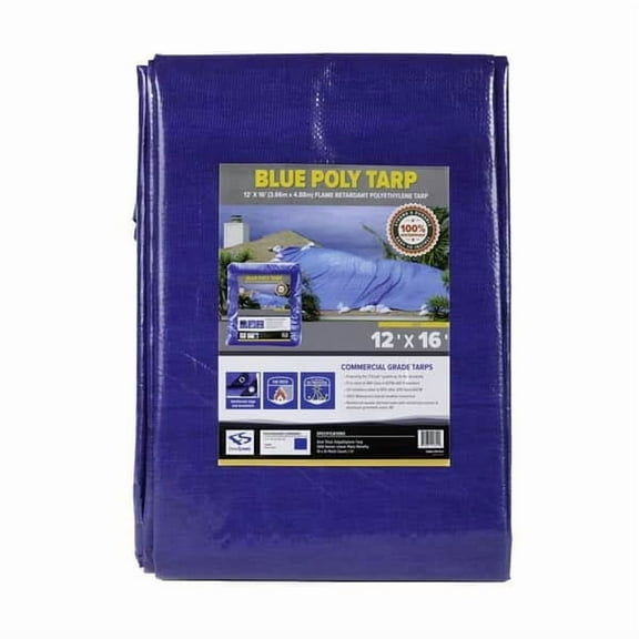 FenceScreen Blue Poly Tarp, 800 Series Commercial Grade, 12 ft x 16 ft