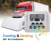 8000 BTU 24V Parking Air Conditioner for Semi-Truck & RV, All-in-One Rooftop Cooler with Heat, Battery Powered Engine-Off AC System