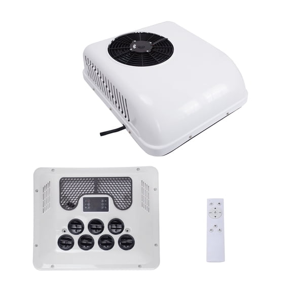 8000BTU 24V RV Air Conditioner for Semi Trucks Bus RV Caravan, Heat & Cool Electric Rooftop AC Unit