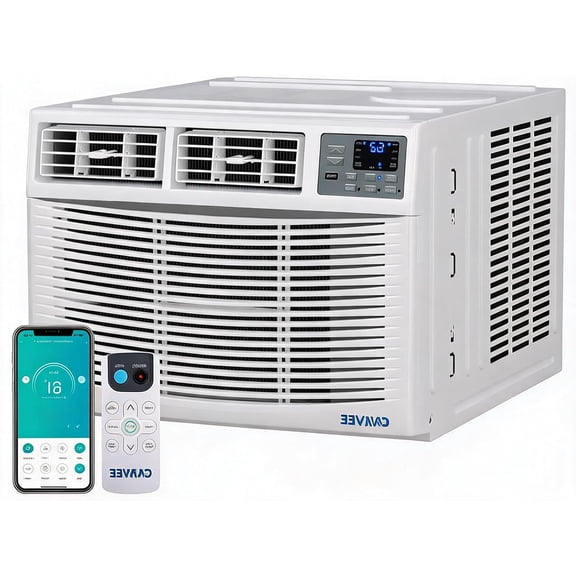 8000 BTU 4-in-1 Window Air Conditioner & Heater Combo, Dehumidifier & Fan, Smart WiFi/App/Remote Control, Energy Efficient Cooling & Heating – Alexa Compatible – Up to 350 Sq. Ft – US Standard