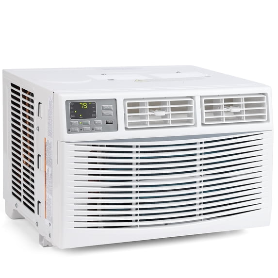 8000 BTU Air Conditioner Window Unit, 3-In-1 Window AC Unit Cooler, Dehumidifier & Fan with Timer, Remote Control & Installation Kit, Cooling Rooms Up to 450 Sq. Ft, 115V/60Hz, White & Grey