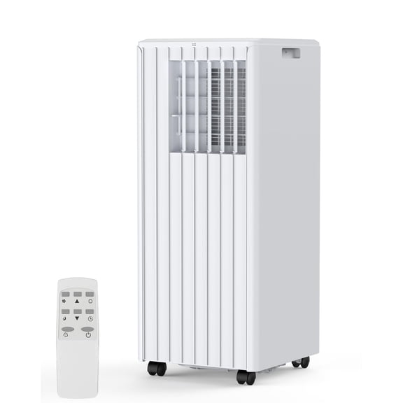 8000 BTU Portable AC Delivers Efficient Cooling Up to 350 Sq ft. Silent Compact AC Comes w/Remote Control & Window Kit, 3-in-1 Mode for Bedrooms & Apartments