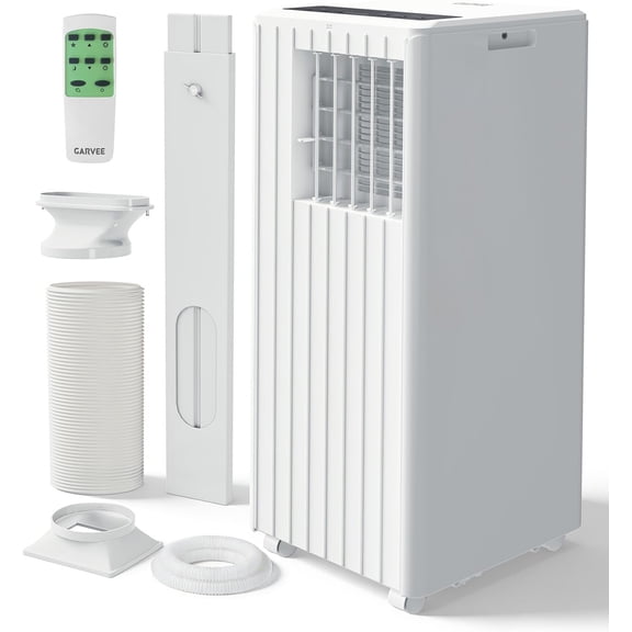 8000 BTU Portable Air Conditioner, 3-in-1 AC Fan Dehumidifier, Cools Up to 35 Sq ft, Remote & LED Touch Control, Sleep Mode, 24H Timer, Quiet Rolling Unit