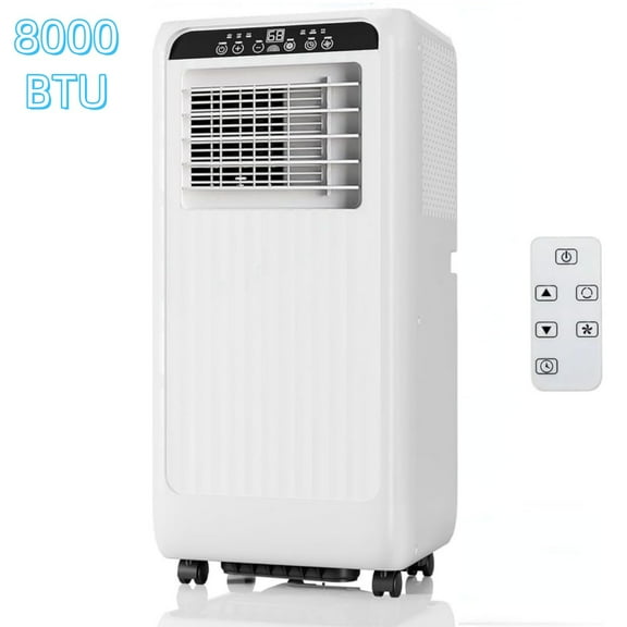 8000 BTU Portable Air Conditioner, 3-in-1 AC Unit with Cooling, Fan & Dehumidifier Modes, Cools up to 300 Sq. Ft, Quiet Operation, Remote Control & Window Kit Included