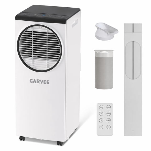 8000 BTU Portable Air Conditioner, 3-in-1 Cooling Dehumidifier Fan, Portable AC Unit for Small Room Up to 350 Sq.Ft, Remote Control 24H Timer, Window Kit