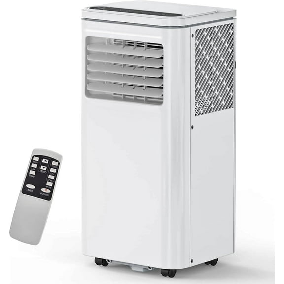 8000 BTU Portable Air Conditioner, 3-in-1 Cooling, Dehumidifier & Fan with Sleep Mode, Quiet Operation for Spaces up to 350 Sq. Ft, Remote Control