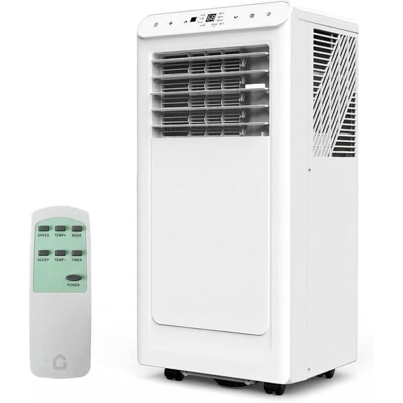 8000 BTU Portable Air Conditioner, Quiet Portable AC Unit with Dehumidifier, Remote Control and 24H Timer, Perfect Air Conditioner for Home, Office, and Dorm Rooms