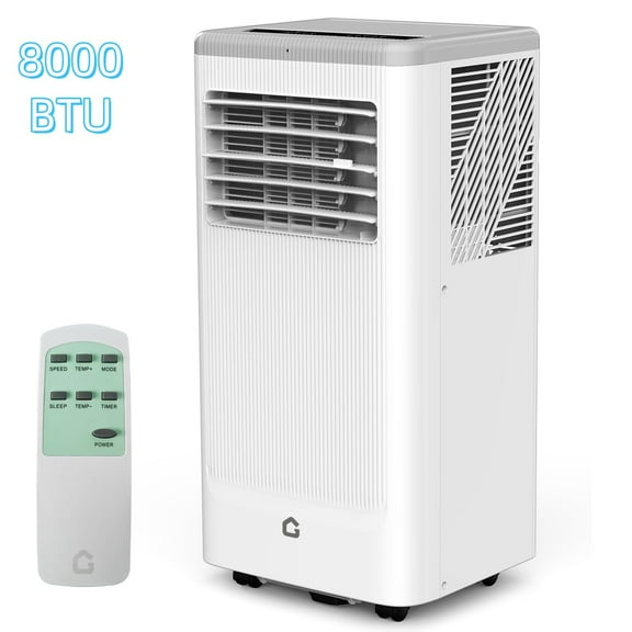 8000 BTU Portable Air Conditioner for Rooms up to 350 Sq.Ft, 3-in-1 Floor Standing AC Unit with Dehumidifier, Fan, Quiet Operation, Remote Control, 24H Timer, Window Kit Included