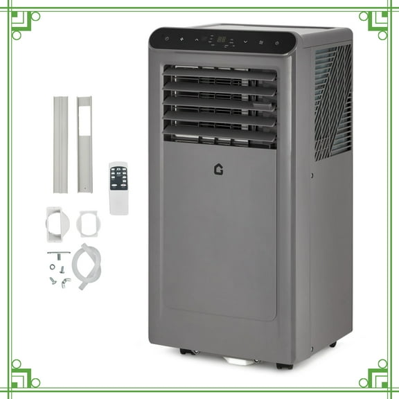 8000 BTU Portable Air Conditioner for Small Room, 3-in-1 AC Unit with Dehumidifier & Fan, Remote Control, LED Display, Quiet Floor Standing Air Cooler for Bedroom, Office, Apartment, Gray