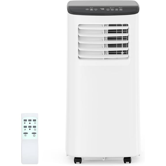 8000 BTU Portable Air Conditioners, 3 In 1 Modes Dehumidifying AC Unit, Fan, Sleep Function, Cools Spaces Up to 350 Sq. Ft,Black