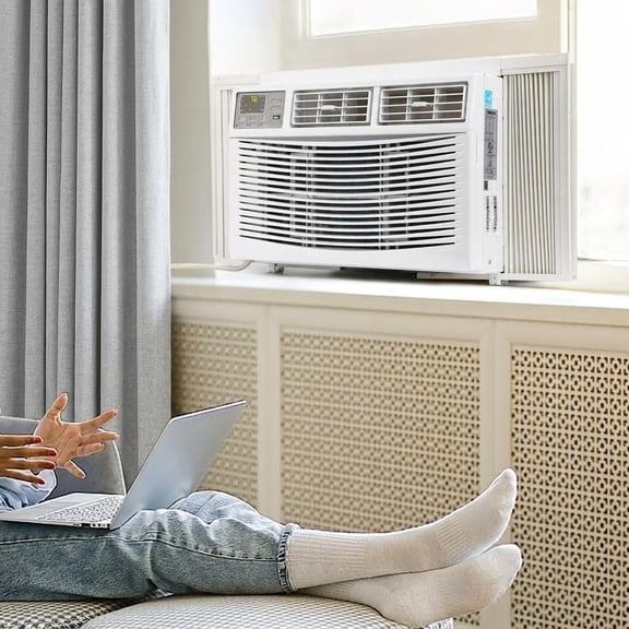 8000 BTU Wi-Fi Connected Window Air Conditioner Cools up to 450 Sq Ft Quiet Smart window ac unit with Remote App Control Easy Install air conditioner for bedroom Office Home White
