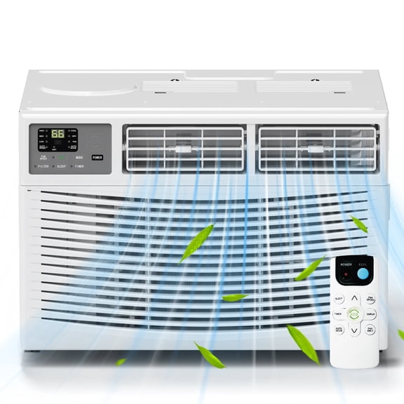 8000 BTU Window Air Conditioner 350 Sq. ft. Intelligent, LED Display Screen, with Remote Control,Ac Can Be Used as a Dehumidifier/Fan, Operates Quietly, Energy-Saving. Timer/Sleep and ECO