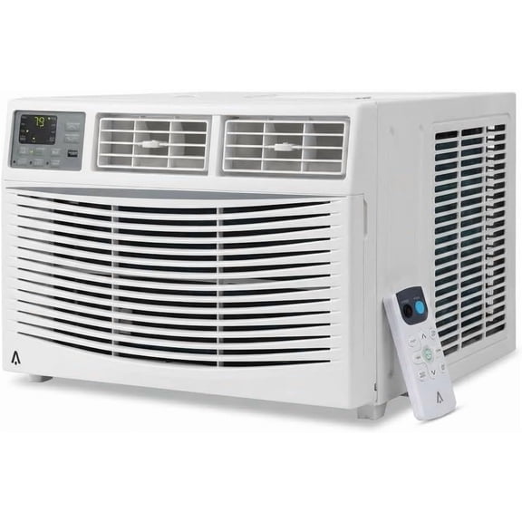 8000 BTU Window Air Conditioner with Remote, Cools Rooms Up to 350 Sq. ft., 3 Cooling & Fan Speeds, Quiet Operation, LED Digital Display, Easy Installation Kit Included, Ideal for Bedroom & Office