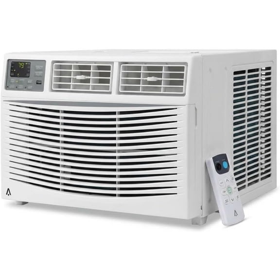 8000 BTU Window Air Conditioner with Remote, Cools Rooms Up to 350 Sq. ft., 3 Cooling & Fan Speeds, Quiet Operation, LED Digital Display, Easy Installation Kit Included, Ideal for Bedroom & Office