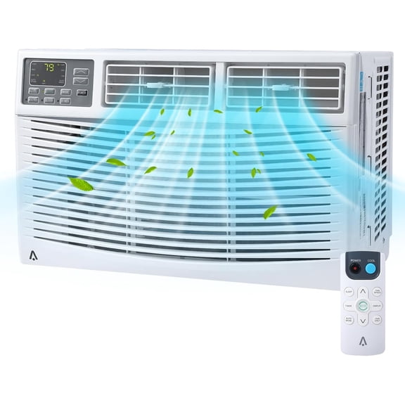 8000 BTU Window Air Conditioner, U-Shaped Air Condtioner Unit Cools up to 350 Sq. Ft, 6 Modes 24H Timer Energy-saving Window AC Units, Quiet Operation, WiFi & Remote Control, Full Window View
