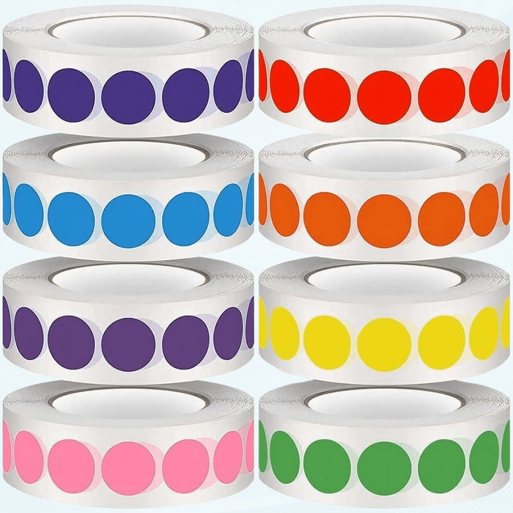 8000 Pieces 1/2 Inch Dot Sticker Color Coded Labels, Color Coded