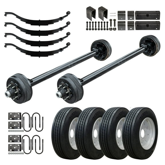 8000 lb Tandem Axle TK Trailer Kit - 16K Capacity - Super Single (Original Series) 9/16" Studs, 75" Hubface 56" Spring Center