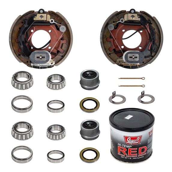 8000 lb Trailer Axle Electric Brake Complete Replacement Kit - 8k Capacity - 12.25" x 3.375"