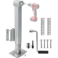thumbnail image 1 of 8000 lbs Heavy Duty Trailer Jack, 28.8" Lift, 20-24V Cordless Drill Compatible, for RV, Boat, Yacht & Utility Trailers, with Manual Crank Handle & Weatherproof Cover, Sliver, 1 of 8