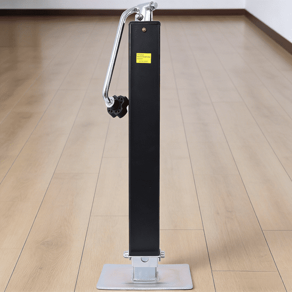 8000 lbs Top Wind Weld On Square Tube Drop Leg Jack with 15" Travel, Heavy Duty Trailer Stabilizer Jack with Zinc Plated Inner Tube & Black Powder Coated Outer Tube for RV Trailer Industrial