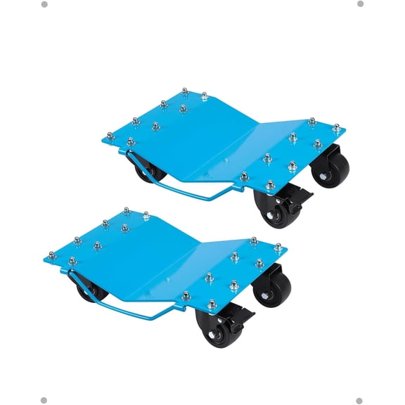 [8000 lbs] Wheel Dolly Car Set of 2, Manganese Steel Heavy Duty Car Mover Wheel Dollies Set of 2 with Antiskid Plate & 360 Degree Rotatable Wheel, 16"*13", Blue