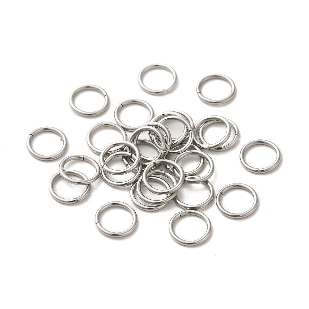 8000 pc Resistant 304 Stainless Steel Open Jump Rings Round Stainless Steel Color 10x1.2mm 17 Gauge Inner Diameter: 7.6mm