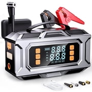 8000A Jump Starter with Air Compressor, Portable Jump Starter Battery Pack, 180PSI Digital Tire Inflator, Jump Box for Car Battery, 9.0L Gas 8.0L Diesel, LED Light & Power Bank
