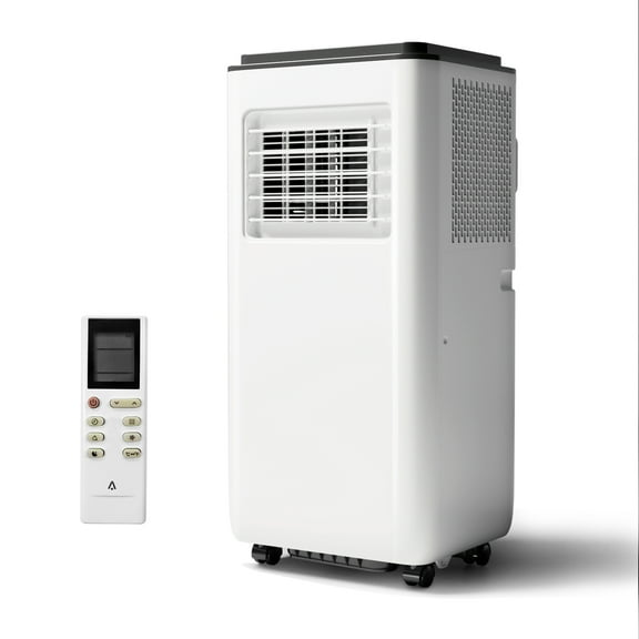 8000BTU Portable Air Conditioner, 3-in-1 AC Unit with Dehumidifier Fan and Digital Display, Remote Control Cooling System for Small Rooms up to 200 Sq.Ft, Black Top Cover