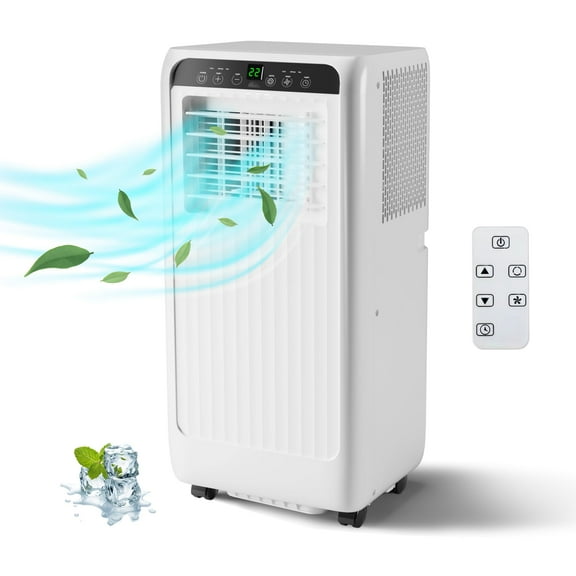 8000BTU Portable Air Conditioners Cool up to 350 Sq Ft, 3 in 1 Portable AC Units for Rooms with Fan & Dehumidifier, Remote Control, Sleep Mode, 24H Timer, Window Vent Kit