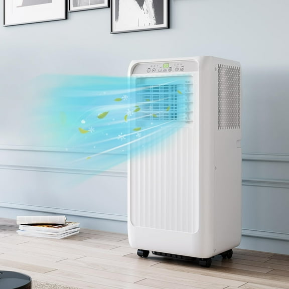8000BTU Portable Air Conditioners Cool up to 350 Sq Ft, 3 in 1 Portable AC Units for Rooms with Fan & Dehumidifier, Remote Control, Sleep Mode, 24H Timer, Window Vent Kit