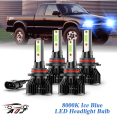 thumbnail image 1 of 8000K Ice Blue LED Bulb for 1994-2004 Chevy S10 High-Low Beam Headlight Bulbs Combo Pack of 4, 1 of 11